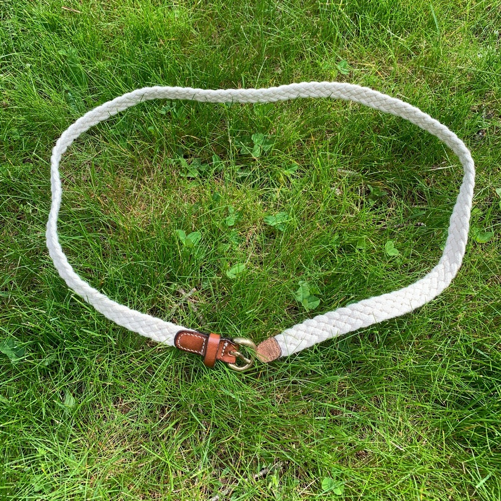 j. crew white woven belt